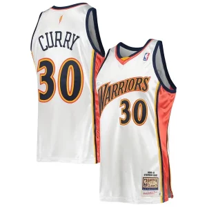 Robusto Splendido Bellissimo Stephen Curry Golden State Warriors 2009/10 Hardwood Classics Authentic Jersey White  per la Gara Importante