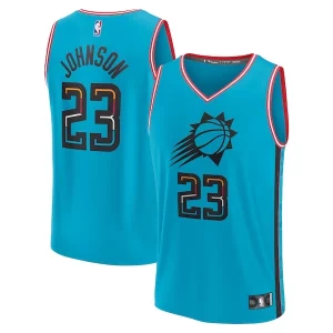 Elegante Fascinante Cameron Johnson Phoenix Suns Youth 2022/23 Fast Break Jersey City Edition Turquoise  per la Gara Importante
