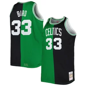 Carino Cool Larry Bird Boston Celtics Big & Tall Hardwood Classics 1985/86 Split Swingman Jersey Kelly Green/Black  per la Gara Importante