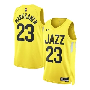 Sofisticato Moderno Fascinante Lauri Markkanen Utah Jazz Nike Unisex Swingman Jersey Icon Edition Gold  per la Gara Importante