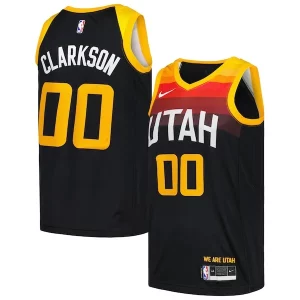 Duraturo Jordan Clarkson Utah Jazz Nike Swingman Player Jersey City Edition Black  per la Gara Importante