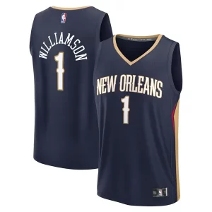 Robusto Moderno Gorgeous Zion Williamson New Orleans Pelicans Youth Fast Break Replica Player Jersey Icon Edition Navy  per la Gara Importante