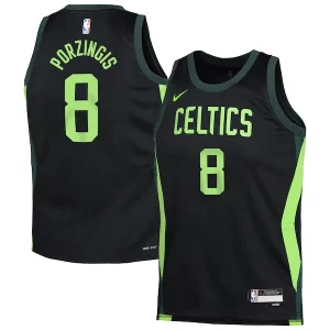 Accattivante Trendy Kristaps Porzingis Boston Celtics Nike Youth 2024/25 Swingman Player Jersey City Edition Black  per la Gara Importante