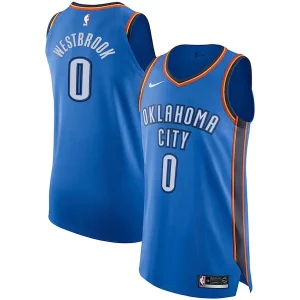 Prestigioso Carino Russell Westbrook Oklahoma City Thunder Nike Authentic Player Jersey Icon Edition Blue  per la Gara Importante