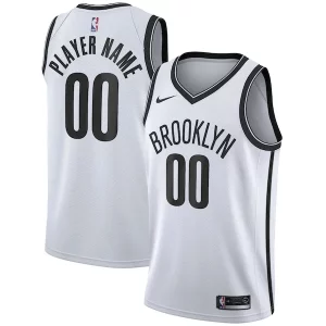 Attraente Elegante Brooklyn Nets Nike 2020/21 Swingman Custom Jersey Association Edition White  per la Gara Importante