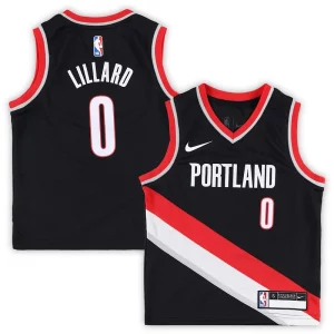 Meraviglioso Trendy Cool Damian Lillard Portland Trail Blazers Nike Preschool Swingman Player Jersey Icon Edition Black  per la Gara Importante