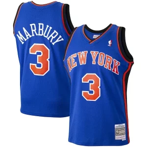 Stupendo Stephon Marbury New York Knicks Hardwood Classics Swingman Jersey Blue  per la Gara Importante
