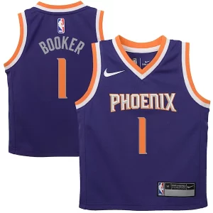 Accattivante Carino Eccezionale Devin Booker Phoenix Suns Nike Preschool Replica Jersey Purple Icon Edition  per la Gara Importante
