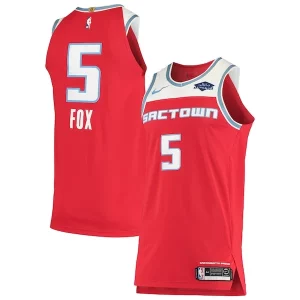 Duraturo Trendy Cool De'Aaron Fox Sacramento Kings Nike Authentic Badge Jersey City Edition Red  per la Gara Importante