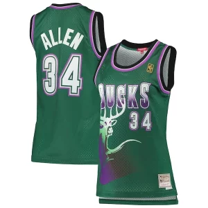 Pratico Moderno Ray Allen Milwaukee Bucks Women's 1996/97 Hardwood Classics Swingman Jersey Green  per la Gara Importante