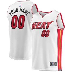 Eccezionale Splendido Miami Heat Youth Fast Break Custom Replica Jersey Association Edition White  per la Gara Importante