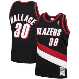 Elegante Fascinante Carino Rasheed Wallace Portland Trail Blazers 1999/00 Hardwood Classics Swingman Jersey Black  per la Gara Importante