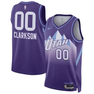 Accattivante Pratico Fantastico Jordan Clarkson Utah Jazz Nike Unisex 2024/25 Swingman Player Jersey City Edition Purple  per la Gara Importante