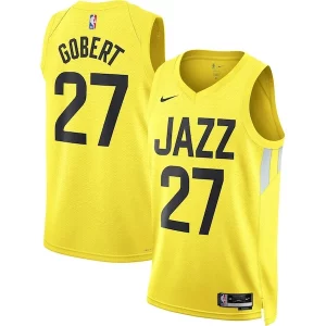 Attraente Rudy Gobert Utah Jazz Nike Unisex Swingman Jersey Icon Edition Gold  per la Gara Importante