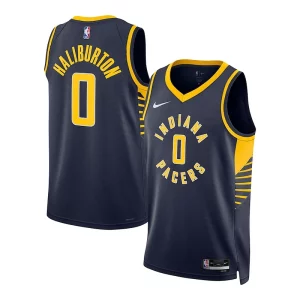 Fantastico Tyrese Haliburton Indiana Pacers Nike Unisex Swingman Jersey Association Edition Navy  per la Gara Importante