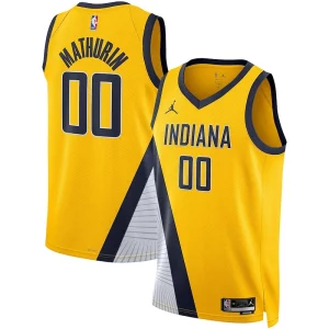 Cool Attraente Bennedict Mathurin Indiana Pacers Jordan Brand Unisex Swingman Jersey Statement Edition Gold  per la Gara Importante