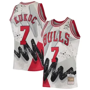Lussuoso Toni Kukoc Chicago Bulls Hardwood Classics 1995/96 Hyper Hoops Swingman Jersey White  per la Gara Importante