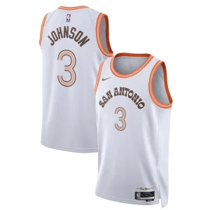 Robusto Gorgeous Pratico Keldon Johnson San Antonio Spurs Nike Unisex 2023/24 Swingman Jersey White City Edition  per la Gara Importante