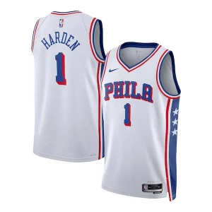 Incantevole Prestigioso Moderno James Harden Philadelphia 76ers Nike Unisex Swingman Jersey Association Edition White  per la Gara Importante
