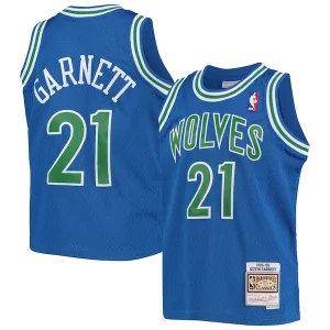 Gorgeous Duraturo Cool Kevin Garnett Minnesota Timberwolves Youth 1995 96 Hardwood Classics Swingman Jersey Blue  per la Gara Importante