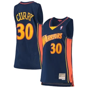 Ottimo Elegante Stephen Curry Golden State Warriors Women's 2009 10 Hardwood Classics Swingman Jersey Navy  per la Gara Importante