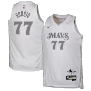 Robusto Luka Dončić Dallas Mavericks Nike Youth 2024/25 Swingman Player Jersey City Edition White  per la Gara Importante