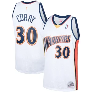 Moderno Raffinato Resistente Stephen Curry Golden State Warriors Hardwood Classics Swingman Jersey White  per la Gara Importante