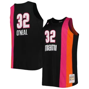 Robusto Fantastico Shaquille O'Neal Miami Heat Big & Tall Hardwood Classics 2005/06 Swingman Jersey Black  per la Gara Importante
