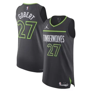 Elegante Rudy Gobert Minnesota Timberwolves Jordan Brand Authentic Player Jersey Statement Edition Anthracite  per la Gara Importante