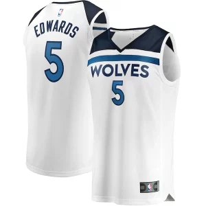 Meraviglioso Trendy Anthony Edwards Minnesota Timberwolves Youth Fast Break Replica Player Jersey Association Edition White  per la Gara Importante