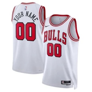 Fantastico Chicago Bulls Nike Unisex Swingman Custom Jersey White Association Edition  per la Gara Importante
