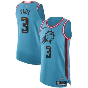 Robusto Incantevole Attraente Chris Paul Phoenix Suns Nike 2022/23 Authentic Jersey City Edition Turquoise  per la Gara Importante