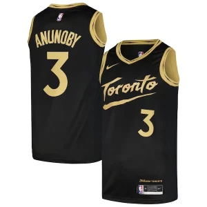 Cool Magnifico Meraviglioso OG Anunoby Toronto Raptors Nike Swingman Player Jersey City Edition Black  per la Gara Importante