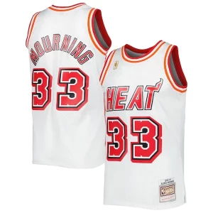 Incantevole Ottimo Alonzo Mourning Miami Heat Hardwood Classics Swingman Jersey White  per la Gara Importante