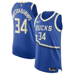 Fascinante Stupendo Magnifico Giannis Antetokounmpo Milwaukee Bucks Nike 2024/25 Authentic Player Jersey City Edition Royal  per la Gara Importante