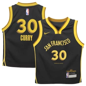 Ottimo Accattivante Stephen Curry Golden State Warriors Nike Toddler Swingman Replica Jersey City Edition Black  per la Gara Importante