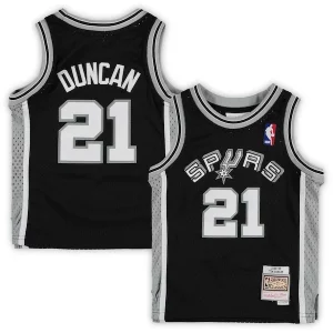 Resistente Bellissimo Versatile Tim Duncan San Antonio Spurs Preschool 1998/99 Hardwood Classics Throwback Team Jersey Black  per la Gara Importante