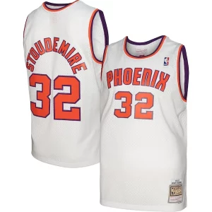 Cool Bellissimo Amar'e Stoudemire Phoenix Suns 2001/02 Hardwood Classics Swingman Jersey White/Purple  per la Gara Importante