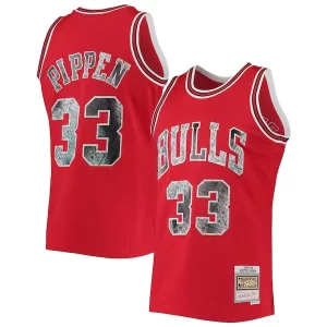 Trendy Scottie Pippen Chicago Bulls 1997/98 Hardwood Classics NBA 75th Anniversary Diamond Swingman Jersey Red  per la Gara Importante
