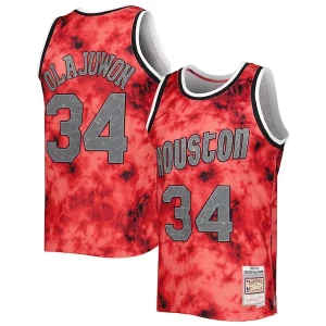 Pratico Hakeem Olajuwon Houston Rockets 1993/94 Galaxy Swingman Jersey Red  per la Gara Importante