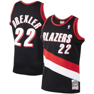 Fascinante Clyde Drexler Portland Trail Blazers 1991/92 Hardwood Classics Swingman Jersey Black  per la Gara Importante