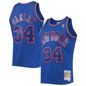 Accattivante Bellissimo Charles Oakley New York Knicks 1996/97 Hardwood Classics Swingman Jersey Blue  per la Gara Importante