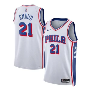 Robusto Accattivante Carino Joel Embiid Philadelphia 76ers Nike Youth Swingman Jersey Association Edition White  per la Gara Importante