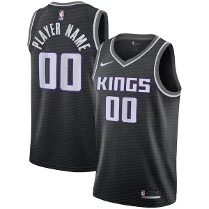 Splendido Comodo Attraente Sacramento Kings Nike Swingman Custom Jersey Black Statement Edition  per la Gara Importante