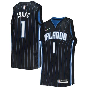 Sofisticato Splendido Jonathan Isaac Orlando Magic Nike Youth 2021/22 Diamond Swingman Jersey Icon Edition Black  per la Gara Importante