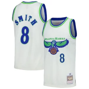 Classico Prestigioso Cool Steve Smith Atlanta Hawks Chainstitch Swingman Jersey Cream  per la Gara Importante