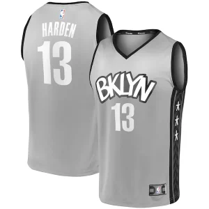 Lussuoso James Harden Brooklyn Nets Fast Break Replica Jersey Charcoal Statement Edition/White  per la Gara Importante