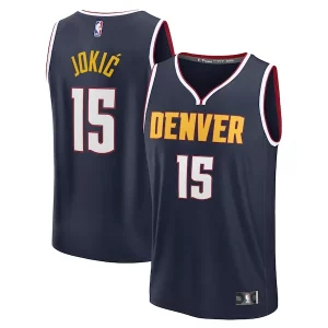 Carino Fantastico Ottimo Nikola Jokic Denver Nuggets Fast Break Replica Player Jersey Icon Edition Navy  per la Gara Importante