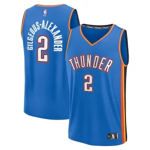 Lussuoso Robusto Versatile Shai Gilgeous Alexander Oklahoma City Thunder Youth Fast Break Replica Player Jersey Icon Edition Blue  per la Gara Importante