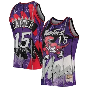 Carino Robusto Vince Carter Toronto Raptors Hardwood Classics 1998/99 Hyper Hoops Swingman Jersey Purple  per la Gara Importante